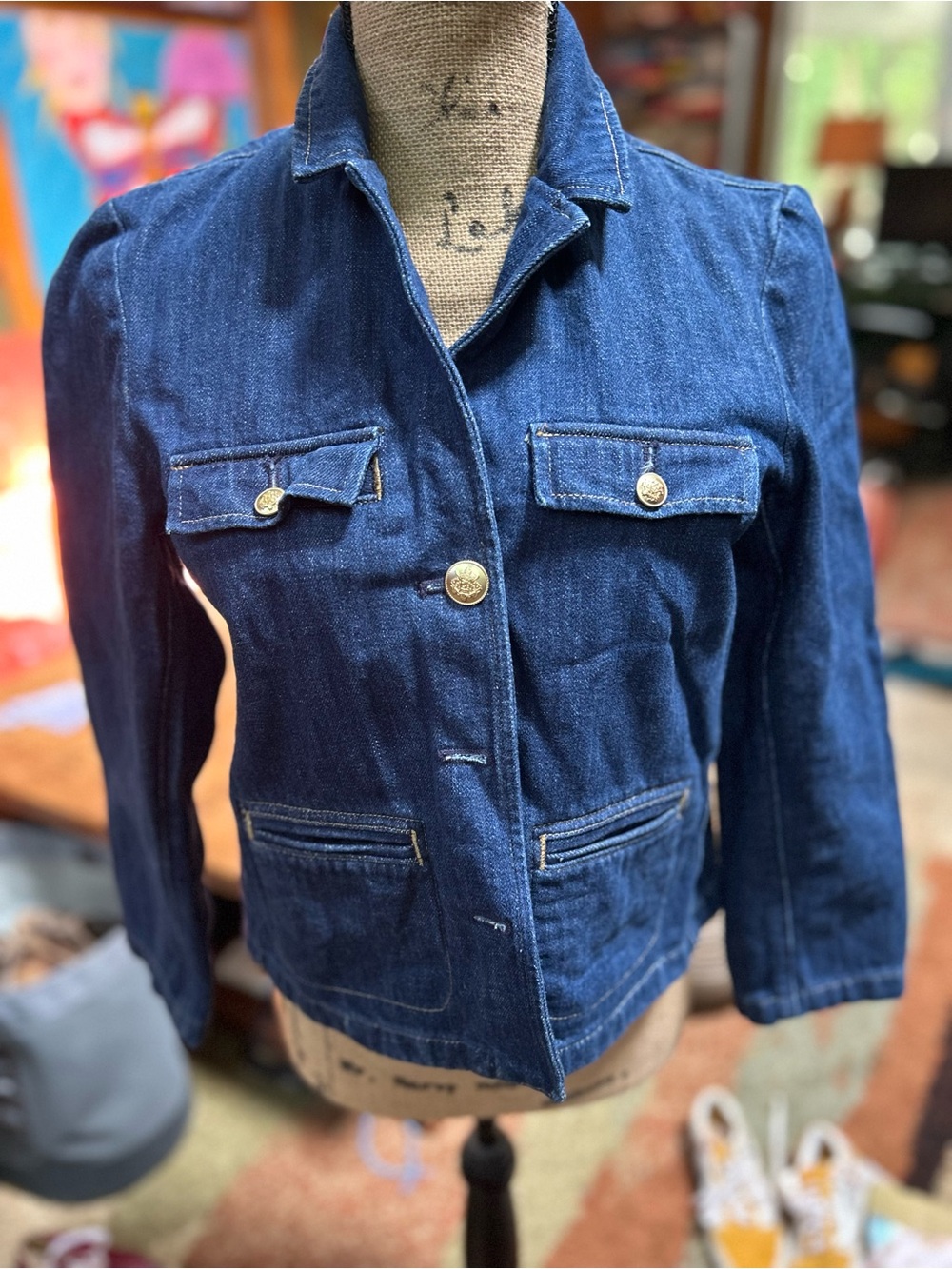 J. Crew Indigo Denim Military-Style Jacket
